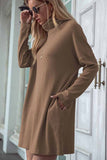 hulianfu hulianfu Solid Color Round Neck Dress(4 Colors)