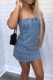 Patchwork Modern Denim Mini Dress