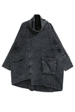 Solid Color Whimsical Irregular Denim Mini Dress