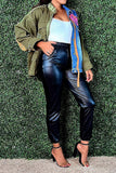 hulianfu Denim Patchwork Urban Irregular Coat