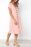 hulianfu hulianfu V-neck Pocket Midi Dress(4 Colors)
