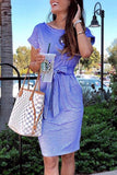 hulianfu hulianfu Striped Knot Design Grey Midi Dress(5 Colors)