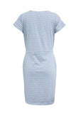 hulianfu hulianfu Striped Knot Design Grey Midi Dress(5 Colors)