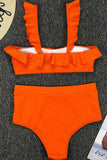 hulianfu High Waist Ruffled Bikini Set(3 Colors)