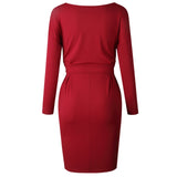 hulianfu hulianfu O Neck Midi Dress With Belt (Long Sleeve)