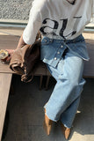 hulianfu Solid Color Modern Detachable Jeans