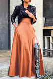 hulianfu Black Undeniable High Split Skirt