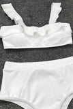 hulianfu High Waist Ruffled Bikini Set(3 Colors)