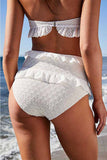 hulianfu Lace Mesh High Waist Bikini Swimwear(3 Colors)
