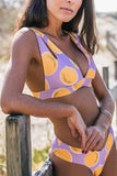 hulianfu Striped Hollow-out Sexy Bikini Set