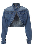 hulianfu Solid Color Smart Denim Coat