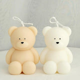 HULIANFU Sitting Position Toy Bear Silicone Candle Molds for Handmade Scented Candle Plaster Cute Bear Injection Mould Home Decor