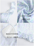 hulianfu Elegant Ice Silk Pajamas Sleepwear Women Nightdress with Chest Pad Floral Printed V-Neck Night Gowns  New Summer Sleep Dress