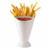 HULIANFU Plastic Cup Self Stand 2 in 1  French Fries Shelf Holder Assorted Sauce Chips Snack Cone Dip Cup Tableware Two Cup-mouth Kitchen