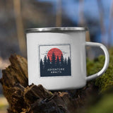 HULIANFU Night Forest Mountain Print Enamel Creative Coffee Tea Water  Milk Cups Camping Mugs Handle Drinkware Vacation Hiking Mug Gifts