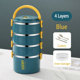 HULIANFU TUUTH Multi-layer Lunch Box for Office Worker Big Capacity Food Grade Stainless Steel Bento Box Food Container School Picnic