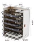 HULIANFU Kitchen Preparation Plate Organizer 6-Layer Cooking Dishes Tray Multi-Functional Wall Mount Racks Kitchen Organizer and Storage