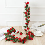 HULIANFU 2023 250CM Rose Artificial Flowers Christmas Garland For Wedding Home Room Decoration Spring Autumn Garden Arch DIY Fake Plant Vine