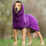 HULIANFU Pet Clothes Dog Towelling Drying Super Absorbent Robe Soft quick drying Polyester Sleepwear Coat Warm Apparel
