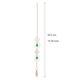 HULIANFU Metallic Hoop Moon Suncatcher Ornament Wind Chimes Crystal Prisms Hanging Rainbow Chaser Window Curtains Pendant Home Decor Gift