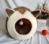 HULIANFU Warm Cozy Pet Bed Dog &amp; Cat Beds House Winter Sleeping Bag Portable Indoor Nest Puppies Tent with Removable Cushion Collapsible