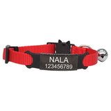HULIANFU Personalized ID Free Engraving Cat Collar Safety Breakaway Small Dog Cute Nylon Adjustable for Puppy Kittens Necklace
