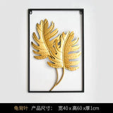 HULIANFU Nordic Metal Leaf Plant Wall Decor Wrought Iron Wall Hanging Non-perforated Wall Mural Living Room Bedroom Home Decoration Hot