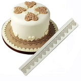 HULIANFU Pearl Rope Wave Flower Gemstone Shape Cake Side Lace Silicone Sugarcraft Mold Fondant Cake Decorating Tools