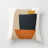 HULIANFU   ZENGA Geometric Abstract Cushion Cover Tropic Modern Art Brown Throw Pillow Cover Double Side Print Decorative Cushion For Sofa