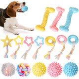 HULIANFU Pet Toy Dog Ball Pet Tooth Cleaning Chewing Rubber Toys For Small Dogs Rubber Dog Toy Pet Teething Dog Favors Bite Dog Rope Toy