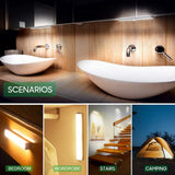 HULIANFU Rechargeable LED Under Cabinet Lighting Closet Light Motion Sensor Kitchen Night Wardrobe With Magnetic Strip For Stairs Bedroom