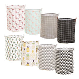 HULIANFU Organizer Canvas Laundry Basket Waterproof Large Capacity Laundry Hamper Dirty Clothes Storage Basket Toy Home Storage Bin 45x35