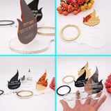 HULIANFU Personalized Acrylic Candle Holders Votive Prayer Tray Black Mirror Flame Custom Table Plate Baptism Wedding Party Decor 17X10cm