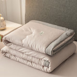 HULIANFU Summer Air Conditioning Quilt Washed Cotton Throw Blanket Quilting Thin Comforter Cooling Duvet Quilted Quilt Solid Color