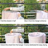 HULIANFU Stainless Steel Round Spiral Quilt Sheets Hanger Blanket Hanger Save Space Rotating Drying Rack Outdoor Home Balcony Hanger