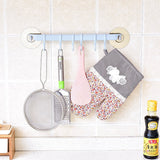 HULIANFU Strong Adhesive Wall Rack Suction Cup 6 Hooks Towel Bathroom Kitchen Holder Sucker Hanger Bathroom Powerful Hook Storage Rack