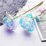 HULIANFU Valentine's Day Creative Gift 24k Aluminum Foil Rose Gold Rose Lasting Eternal Love Wedding Decoration home Decor Lighting Rose