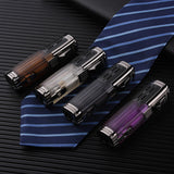 HULIANFU Metal Windproof Spray Gun Gas Lighter Smoking Four FlamesTorch 1300 C Multifunction Cigar Butane Lighters With Cigar Cutter