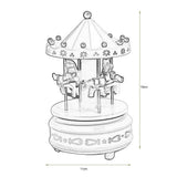 HULIANFU Merry-go-round Music Boxes Geometric Music Baby Room Decoration Gifts Unisex Wooden Christmas Horse Carousel Box Home Decor