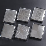 HULIANFU Silver Portable Metal Cigarette Case for Thick Cigarettes Flip Open Traveling Cigarette Container Box Holder Outdoor Smoking1PC