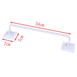 HULIANFU Self Adhesive Wall Mounted Bathroom Towel Bar Shelf Rack Holder Toilet Roll Paper Hanging Hanger S/L Size