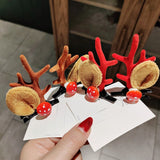 HULIANFU 2023 2pcs/set Elk Christmas Hair Clips Adult Kids Girl New Year Gift Christmas Hair Accessories Ear Hairpins Xmas Navidad Natal Decor