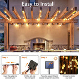 HULIANFU Solar String Lights Outdoor 60 Led Crystal Globe Lights with 8 Modes Waterproof Solar Powered Patio Light for Garden Party Decor