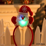 HULIANFU 2023 Christmas Headband with Flashlight Christmas Decorations Gifts Hair Clips Antler Headbands New Year Decoration Santa Headband