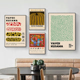 HULIANFU   Yayoi Kusama Exhibition Posters and Prints Gallery Wall Art Picture Museum Modern Canvas Painting Nordic Living Room Decoration