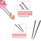 HULIANFU Reusable Stainless Steel Cute Portable Chopsticks For Kids Learning Training Chopsticks Food Sticks Learner Kids Enlightenment
