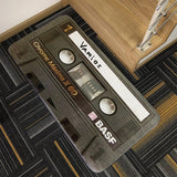 HULIANFU Retro Cassette Music Tape Floor Mat Multiple Choice Funny Entrance Door Mat Living Room Kitchen Non-Slip Carpet Bathroom Doormat
