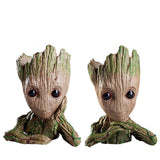 HULIANFU Strongwell Home Decoration Flower Vase Miniature Model Succulent Flower Pots Desktop Display Figurines Baby Groot Artware Gifts