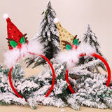HULIANFU 2023 Christmas Headband Santa Tree Elk Antlers Hair Accessories for Girls Headwear Reindeer Ornaments Elk Ears Christmas Decorations