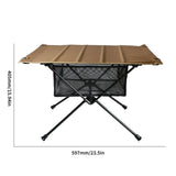 HULIANFU Outdoor Folding Table with Net Pocket Portable Foldable Aluminum Alloy Desk for Picnic Camping Garden Barbecue Desk Table